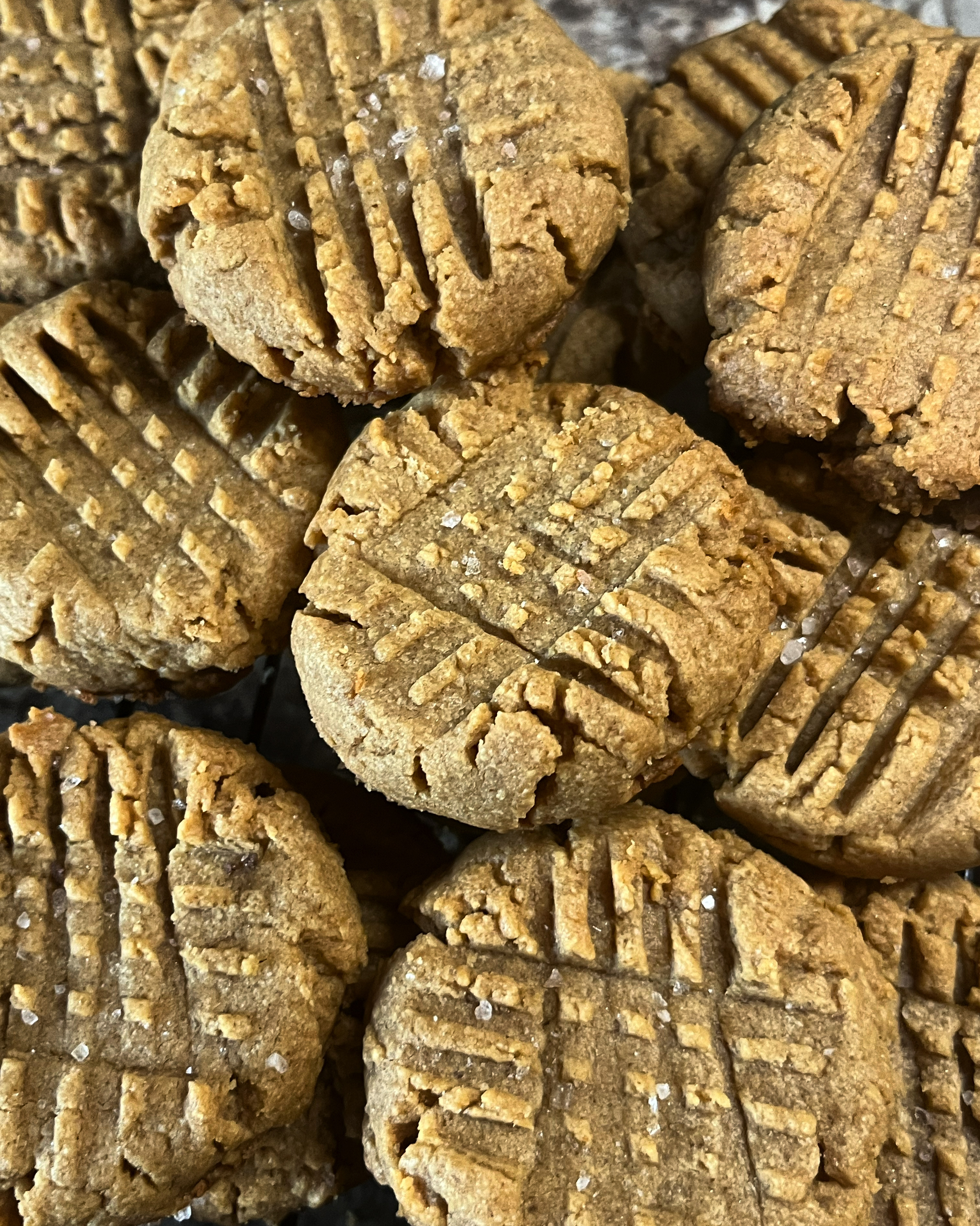 PB Cookies with Fork marks in a pile